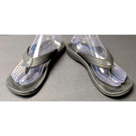 Olukai Ohana Black Thong Sandals WOMENS SIZE 8 Flip Flops Casual Summer Beach - Picture 2 of 9